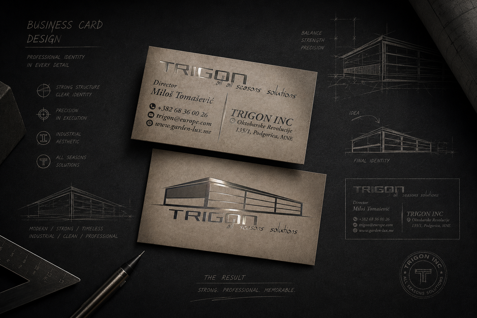 Brendiranje Trigon Inc. kroz dizajn poslovnih vizit karti i primjenu vizuelnog identiteta