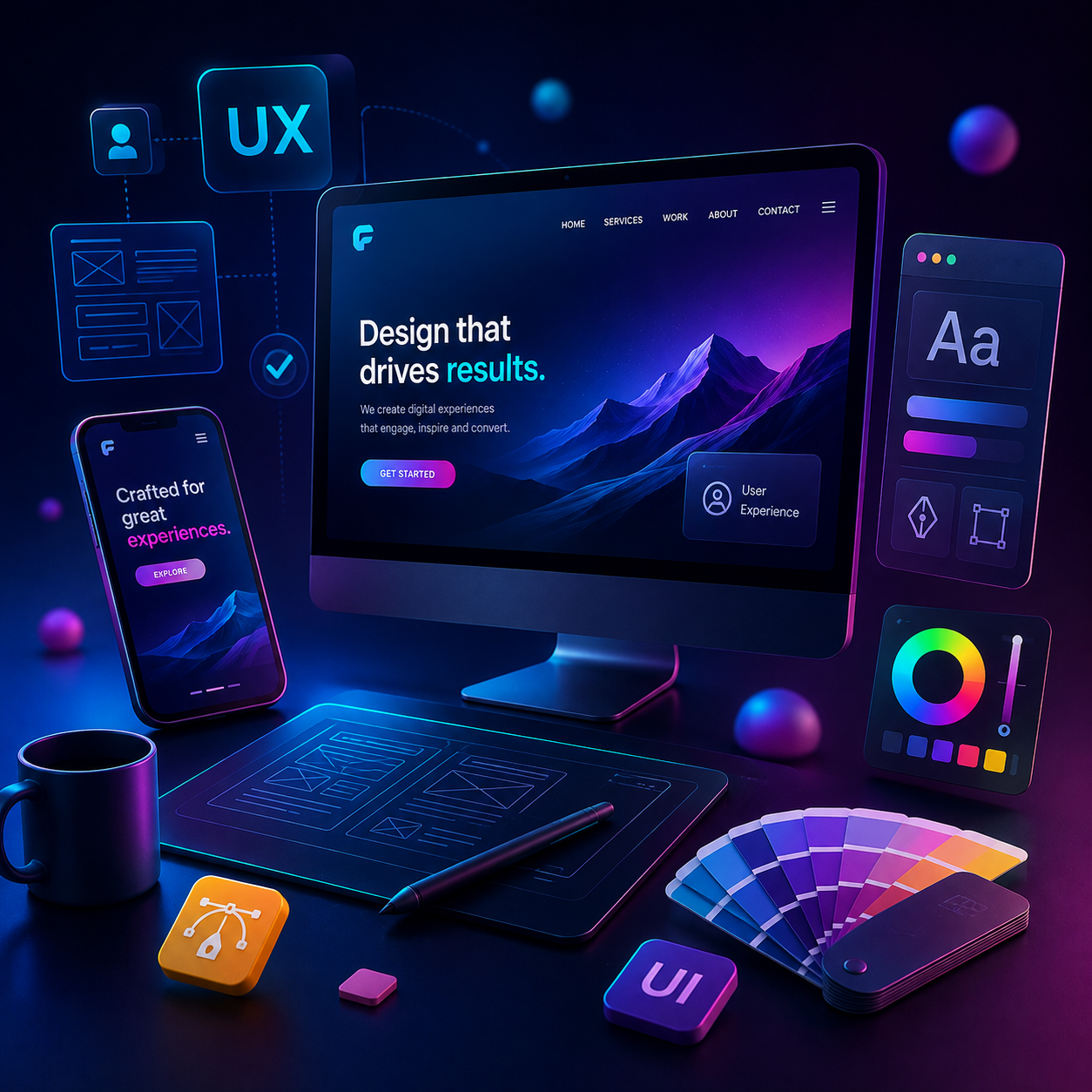 UI UX dizajn i web dizajn sajtova Crna Gora – Falcon Technology